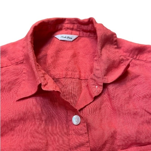 Irish linen women’s long sleeve 100% linen button down shirt size small - Picture 4 of 8